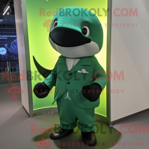 Green Killer Whale maskot...