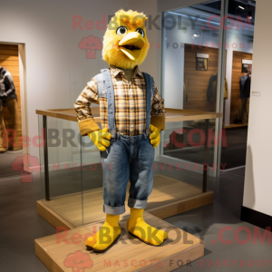 Gold Chicken mascot costume...