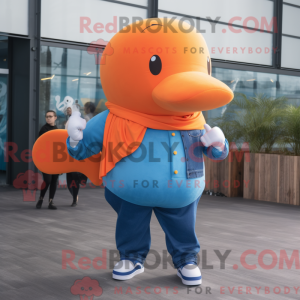 Orange Blue Whale maskot...