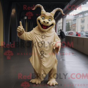 Beige Devil mascot costume...