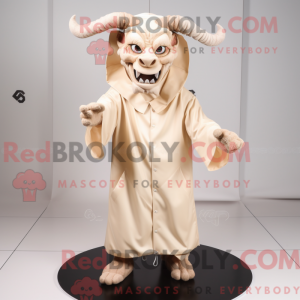 Beige Djævel maskot kostume...