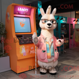 Peach Lama maskot kostume...