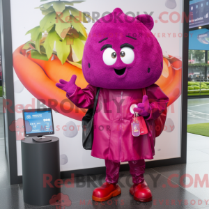 Magenta blomme maskot...