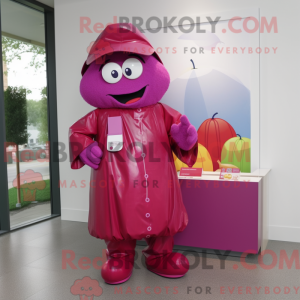 Magenta Plum mascot costume...