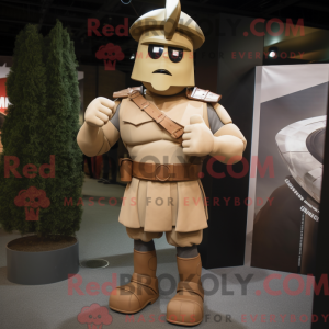 Tan Spartan Soldier mascot...