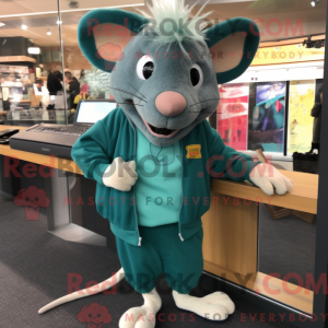 Disfraz de mascota Teal Rat...