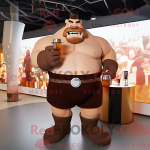Brown Strongman mascot...