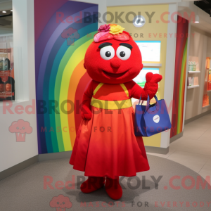 Red Rainbow mascot costume...