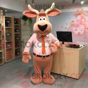 Peach Moose mascot costume...