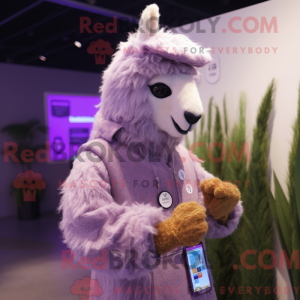 Lavendel-Lama-Maskottchen-K...