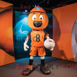 Orange Rugby Ball maskot...