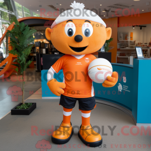 Orange Rugby Ball maskot...