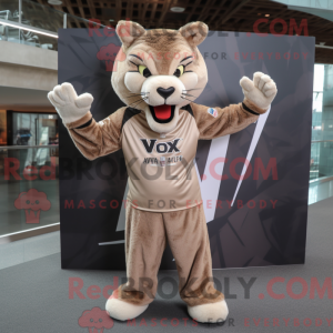 Tan Lynx mascot costume...