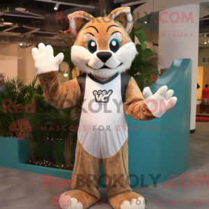 Tan Lynx mascot costume...