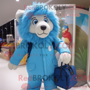 Sky Blue Tamer Lion mascot...