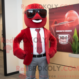 Red Attorney mascot costume...