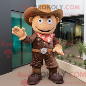 Brown Cowboy mascot costume...