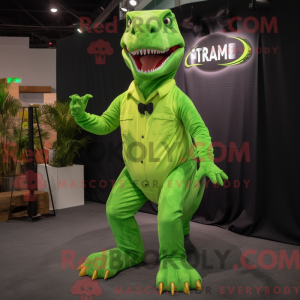 Lime Green T Rex mascot...