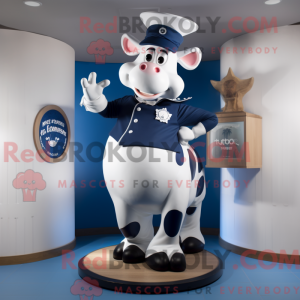 Navy Cow-maskotdraktfigur...