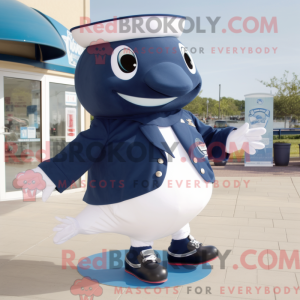 Navy Whale mascot costume...