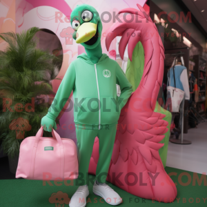 Green Flamingo mascot...