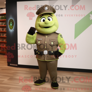 Olive Police Officer mascot...