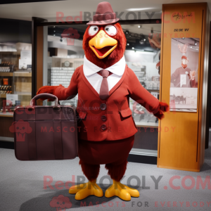 Maroon Hens mascot costume...