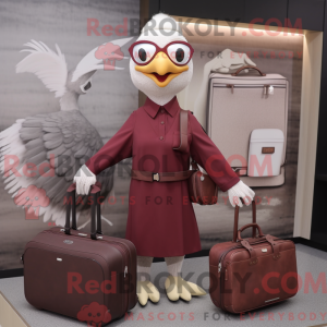 Maroon Hens mascot costume...