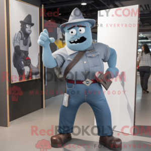 Grå Knife Thrower maskot...
