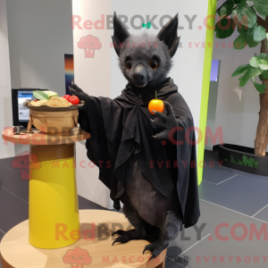 Sort frugt flagermus maskot...