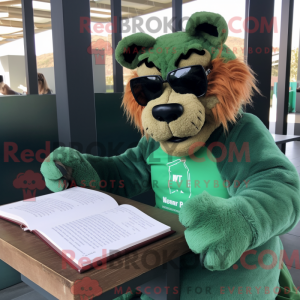 Green Smilodon mascot...