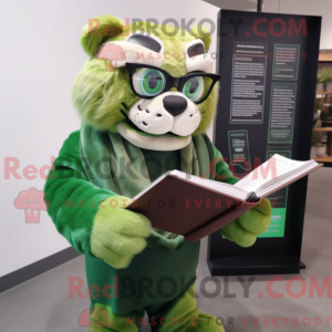 Grøn Smilodon maskot...