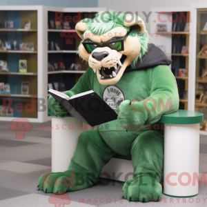 Green Smilodon mascot...