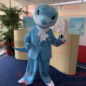 Sky Blue Dolphin mascot...
