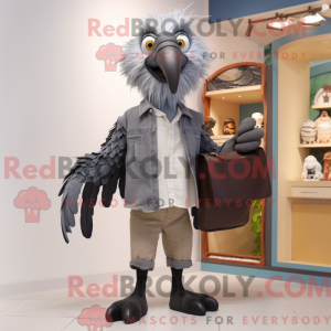 Gray Vulture mascot costume...