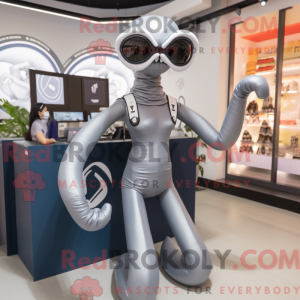 Silver Hydra mascot costume...