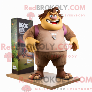 Brown Ogre mascot costume...