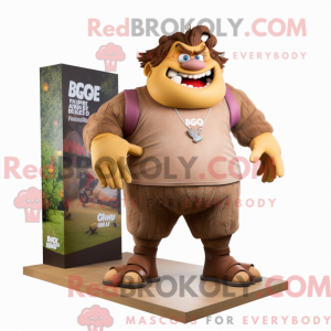 Brown Ogre maskot kostyme...