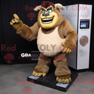 Brown Ogre mascot costume...