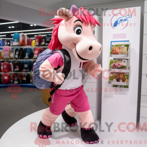 Pink Horse maskot kostume...