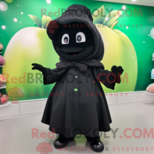 Black Apple mascot costume...