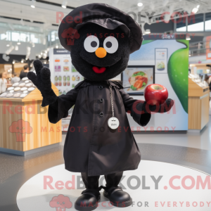 Black Apple mascot costume...