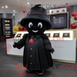 Sort æble maskot kostume...
