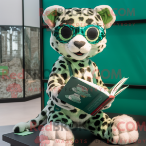 Grøn Leopard maskot kostume...