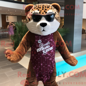Maroon Leopard mascot...