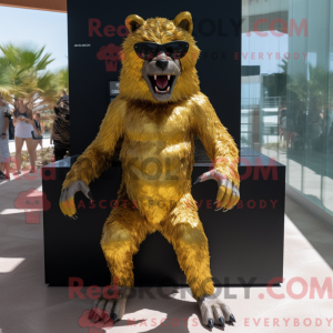 Gold Werewolf mascot...