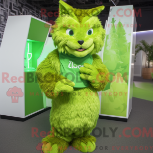 Lime Green Lynx mascot...