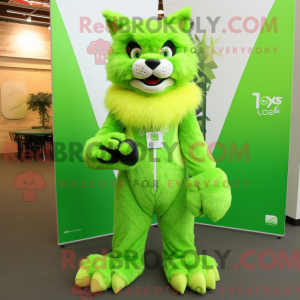 Lime Green Lynx mascot...