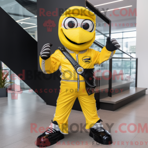 Yellow Aglet mascot costume...