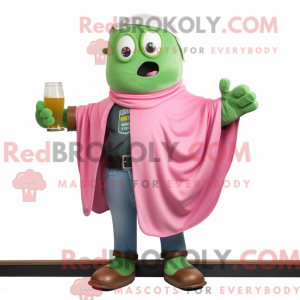 Rosa grønn øl maskot...